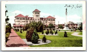 Vtg Jacksonville Florida FL Hemming Park & Windsor Hotel 1903 Old View Postcard