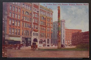 Seattle, WA - Totem Pole and Pioneer Square - Early 1900s