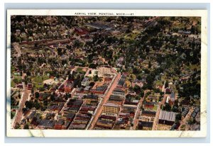 Vintage Aerial View Pontiac Michagan Postcard P220E