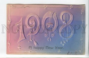 3178579 USA HAPPY NEW YEAR 1908 Pig convex Champagne embossed