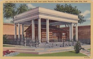 One Of The Oldest Houses In Utah Now Under Pergola On Temple Square Salt Lake...