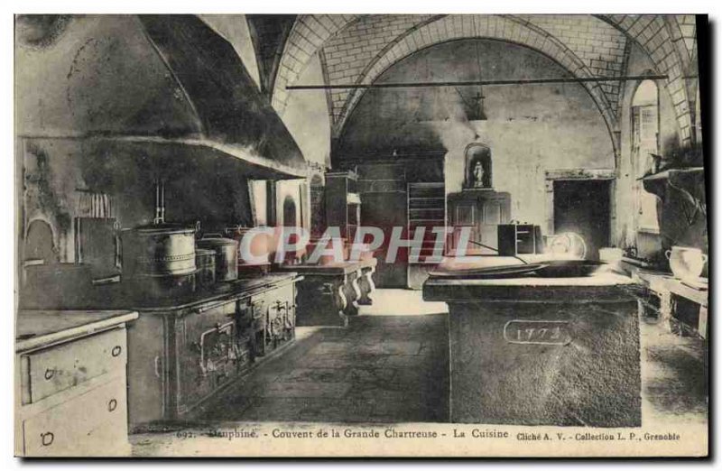 Postcard Old Kitchen Convent of the Grande Chartreuse