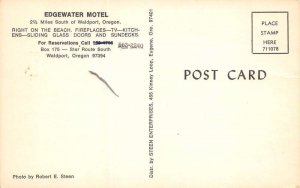 Waldport Oregon Edgewater Motel, Photochrome Vintage Postcard U13110