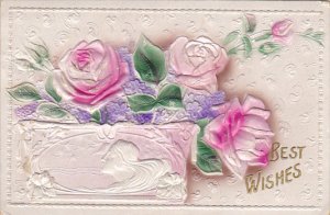 Flower Best Wishes Embossed Basket Of Roses