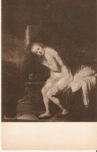 Rembrandt. Nude. Susan in the bath Fine art, painting, old vintage Dutch postc