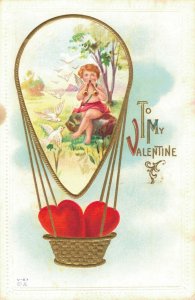 Valentine's Day To My Valentine Embossed Postcard 04.83