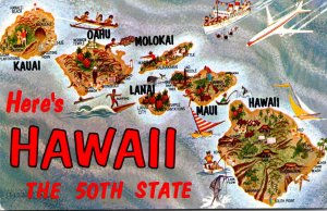 Hawaii Map Of The 50th State