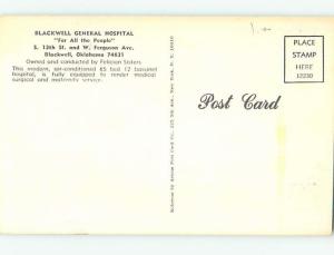 Unused Pre-1980 HOSPITAL SCENE Blackwell - Ponca City Oklahoma OK W2633