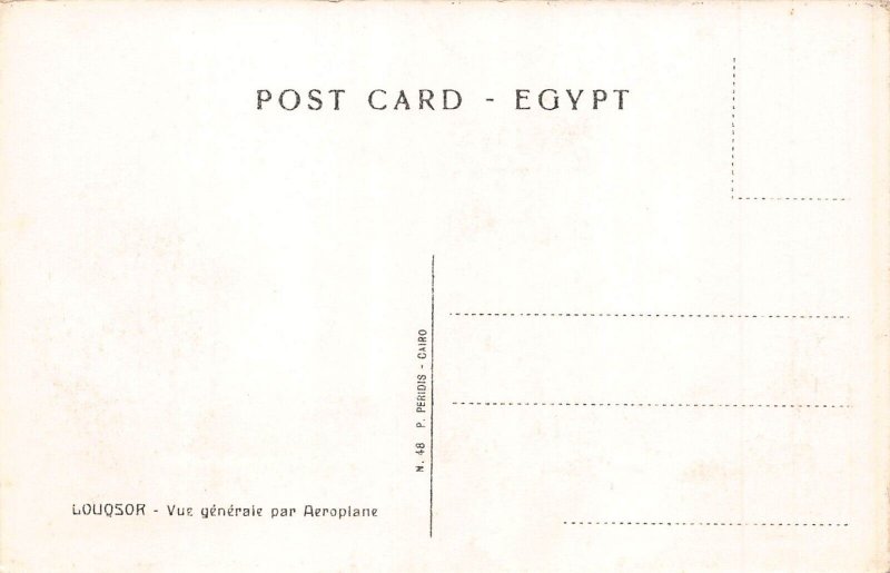 L383 Egypt Luxor General View from Aeroplane vintage postcard