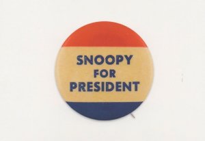 Snoopy For President US Elections Charlie Brown Button Badge Postcard