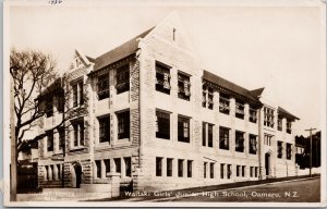 Waitaki Girls Junior High School Oamaru NZ New Zealand Duncan RPPC Postcard E70