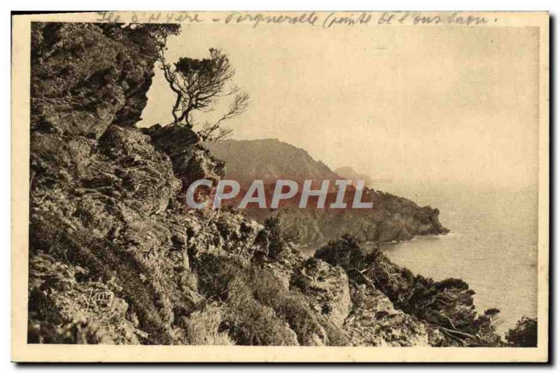 Old Postcard The d & # 39Hyeres Porquerolles Islands View Pointe I & # 39Oust...