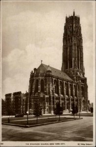 New York City  Riverside Church Unusual Photographs Co c1910 Real Photo Postcard