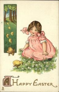 Easter - Girl & Chicks Tuck Easter Fancies #763 c1910 Pos...