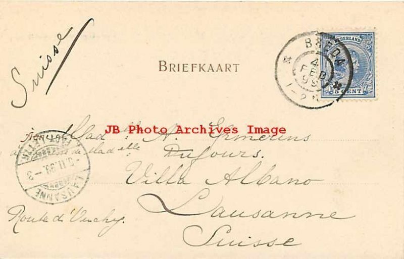 Netherlands, Breda, Groeten uit Breda, Street Scene, Stamp, 1899 PM, Peereboom 