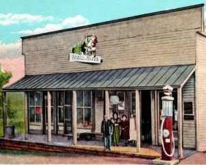 Santa Claus IN Post Office Store Gas Station Postcard Indiana