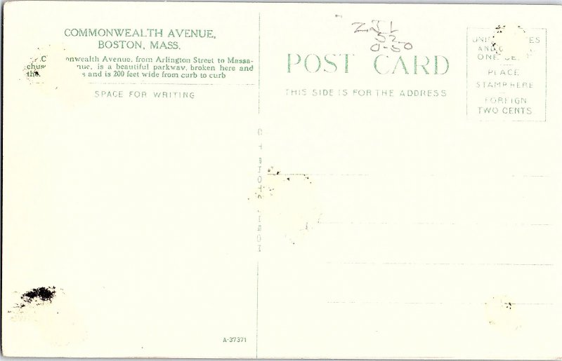 Postcard BUILDING SCENE Boston Massachusetts MA AI3017