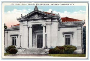 c1910 Carter Brown Memorial Library Providence Rhode Island RI Vintage Postcard