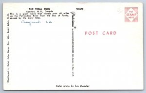 Tidal Bore, Petitcodiac River, Moncton, New Brunswick, Vintage 1962 Postcard