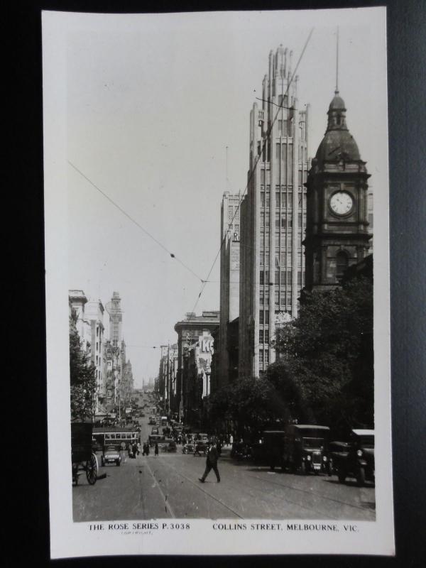 Australia: MELBOURNE Collins Street Old RP PC