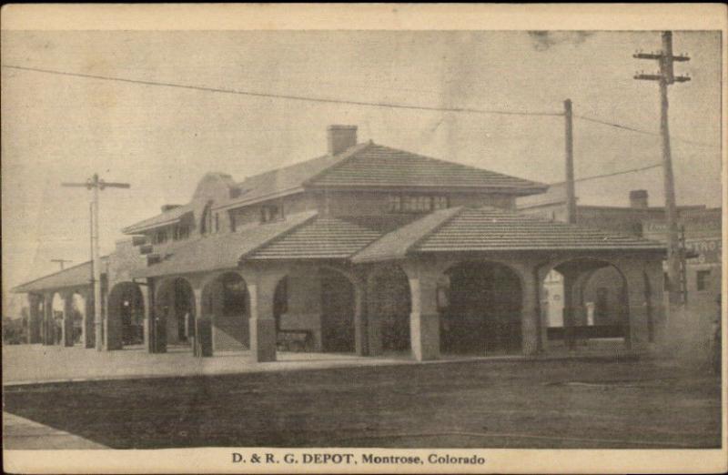 Montrose CO D&RG RR Train Station Depot c1910 Postcard