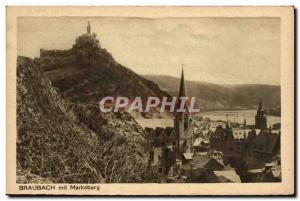 Postcard Old Mit Braubach Marksburg