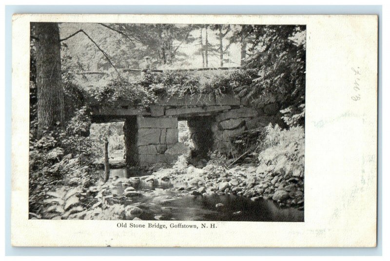 1906 Stone Bridge Goffstown, New Hampshire, NH Posted Antique Postcard