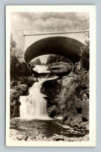 Scenic View Of Cross River Falls, Schroeder Minnesota, RPPC Postcard 