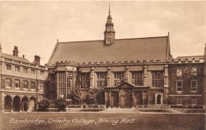 CAMBRIDGE UK TRINITY DINING HALL EXTERIOR POSTCARD 1910s