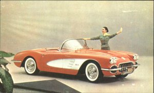 1958 Chevrolet Chevy Corvette Classic Car Ad Advertising Vintage Postcard