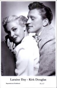 Actor Actress Duo SWIFTSURE 2000 - Postcard LARAINE DAY & KIRK DOUGLAS