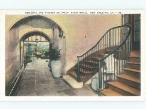 Unused W-Border ANCIENT STAIRWAY & PATIO ROYAL New Orleans Louisiana LA E8325