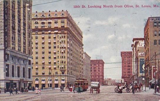 12th Street Looking North From Olive Saint Louis Missouri 1909