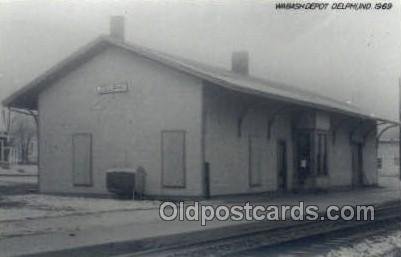 Wabash Depot, IN, USA Kodak Real Photo Paper Train Railroad Station Depot Unu...