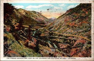 The Famous Georgetown Loop on the Colorado & Southern Railway CO Postcard PC76