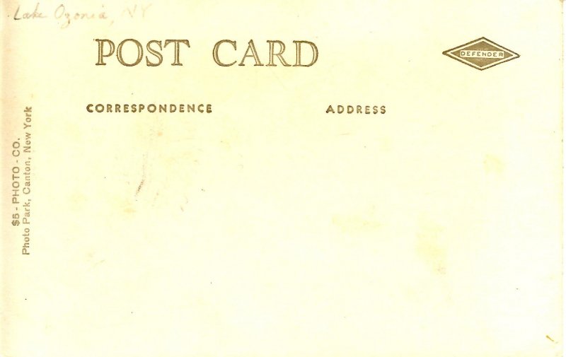 NY - Lake Ozonia   *RPPC