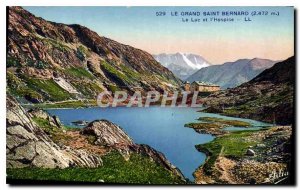 Old Postcard The Great St. Bernard Hospice and The Lake
