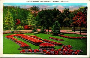 Sunken Garden and Speedway Memphis Tennessee TN UNP Linen Postcard A3