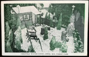 Vintage Postcard 1915-1930 Christmas Scene, Jewel Box, Forest Park, St. Louis MO