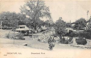 DECATUR, IL Illinois  DREAMLAND PARK Foot Bridge~Windmill  c1900's PCK Postcard