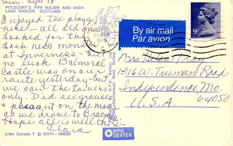 UK - Scotland. Pitlochry's Pipe Major and Highland Dancer