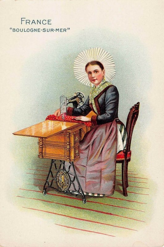 France Boulogne-Sur-Mer Singer Sewing Machine Co. 19th Century Trade Card