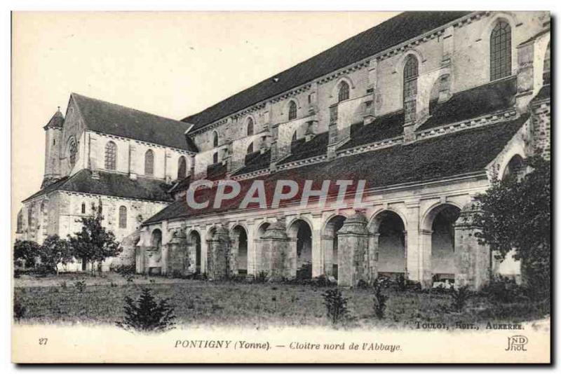 Old Postcard Pontigny Cloitre North From & # 39Abbaye