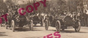 Chicago ILLINOIS RPPC 1909 PRESIDENT TAFT Parade BRASS ERA ROADSTER 2487 License