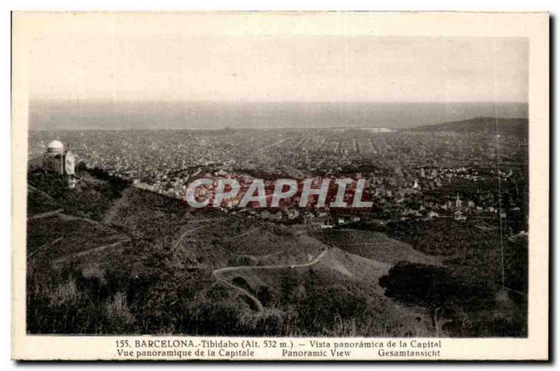 Old Postcard Barcelona Tibidabo