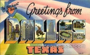 Dallas, Texas, USA Large Letter USA Town 1948 close to perfect corners, posta...