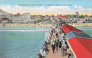 ME, Old Orchard Beach, Maine, Pier Looking West at Roller Coaster