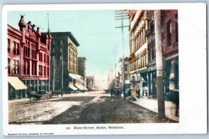 Butte Montana MT Postcard Main Street Building Store Shop Scene Vintage Unposted