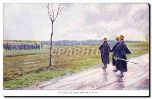 Old Postcard Army Review of the great leader on the forehead Advertisement Sy...