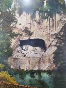 Antique Postcard entitled Luzern, Lowendenkmal.